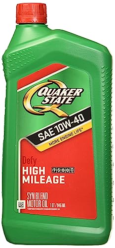 Quaker State High Mileage 10W-40 Synthetic Blend Motor Oil (1-Quart, Case of 6)