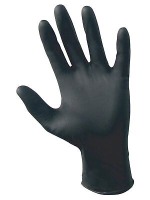 SAS Safety 66517 Raven Powder-Free Disposable Black Nitrile 6 Mil Gloves, Med...