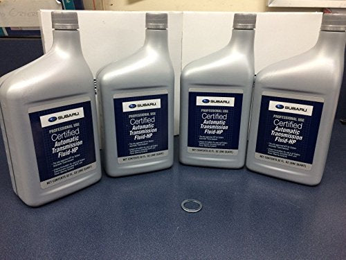 Subaur Genuine Automatic Transmission Fluid - 4 quarts SOA427V1500 with gasket 11126AA000