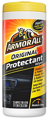 Armor All Original Protectant Wipes , Disposable Car Cleaning Wipes Renews and Revitalizes Automotive Interiors, 25 count