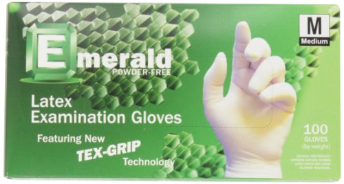 Emerald Powder-Free Latex Medical Grade Gloves Box Medium