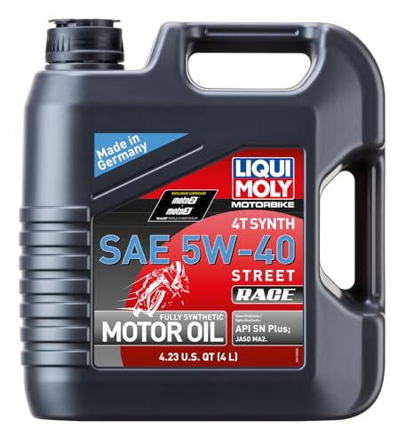 Liqui Moly 20076 Motorbike 4T Synthetic 5W-40 Race Engine Oil - 4 Liter