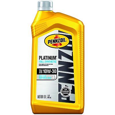 Pennzoil 550022687-6PK Platinum 10W-30 Full Synthetic Motor Oil - 1 Quart (Pa...