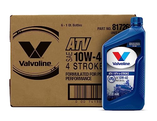 Valvoline 4-Stroke ATV/UTV SAE 10W-40 Motor Oil 1 QT, Case of 6