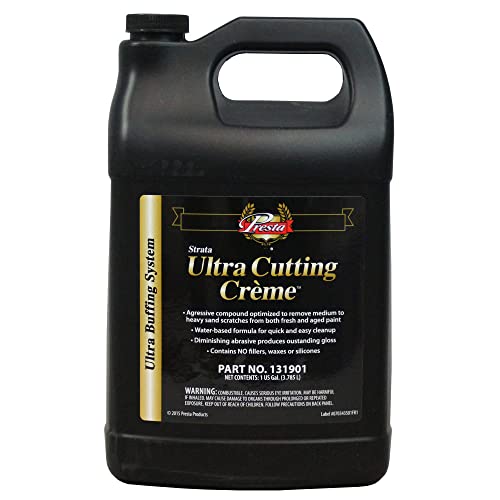 Presta Ultra Cutting Crème – Removes P1500 and Finer Sand Scratches/Effective on New & Aged Clear Coat Paint Surfaces/Produces Great Gloss on Gel Coat and Marine Coatings (1319)