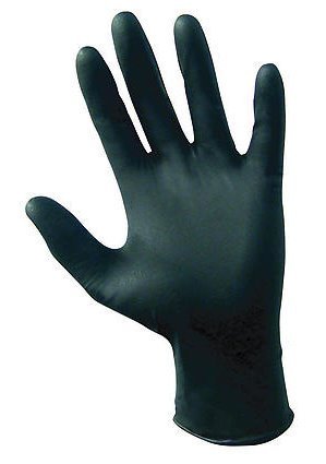 2 Pack SAS Safety 66518 Raven 6 mil Black Nitrile Disposable Gloves - Large (100 Gloves per Box)