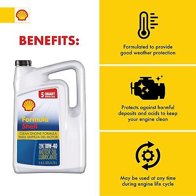 Formula Shell Conventional 10W-40 Motor Oil (5 Quart, Single Pack)