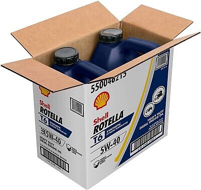 Shell Rotella T6 Full Synthetic 5W-40 Diesel Engine Oil (2.5-Gallon, Case of 2)