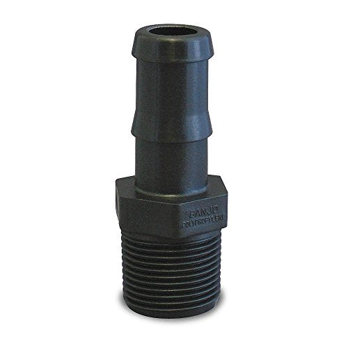 Banjo HB200-150 Polypropylene Hose Fitting, Adapter, 2" NPT Male x 1-1/2" Barbed