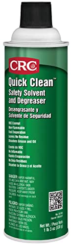 CRC Quick Clean Safety Solvent And Degreaser 03180  19 WT OZ, Clear, Aerosol Cleaner - Industrial Cleaners And Degreasers