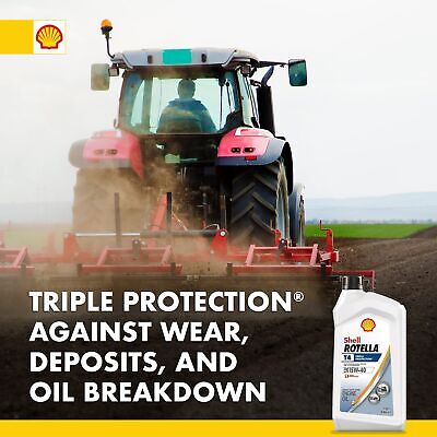 Shell Rotella T4 Triple Protection Conventional 15W-40 Diesel Engine Oil (1-Q...