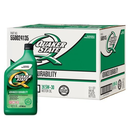 Quaker State 5W-30 Advanced Durability Motor Oil - 1 Quart Bottle, (Pack of 12)