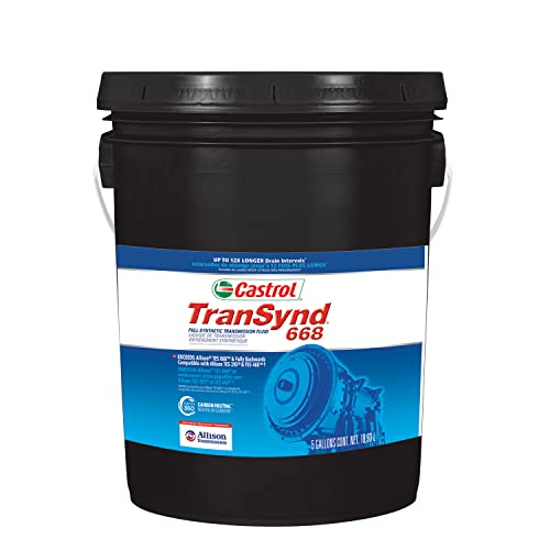 Castrol 15E2E0 TranSynd 668 Full-Synthetic Automatic Transmission Fluid, 5 Gallon Pail