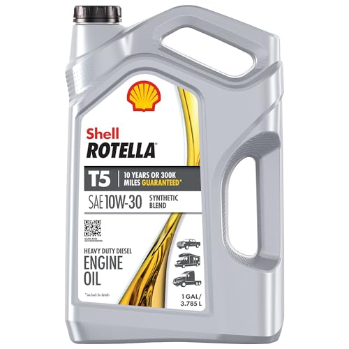 Shell Rotella 550045130-3PK T5 Synthetic Blend 10W-30 Diesel Engine Oil (1-Gallon, Case of 3)