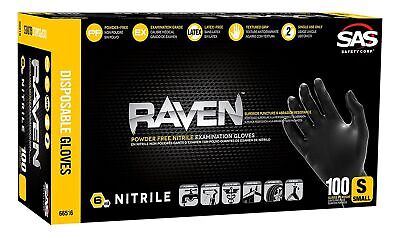 Raven Black Nitrile Powder Free Gloves - Small