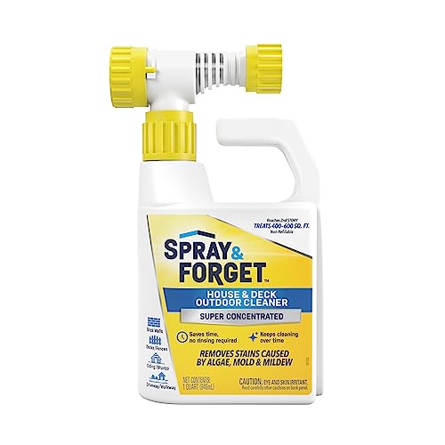 Spray & Forget House & Deck Outdoor Cleaner - Hose End Adapter - Stain Remover - 1 Quart