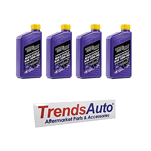 Royal Purple 01315 Max-Cycle Synthetic Motorcycle Oil 10W-40 for Highly Stressed Engines/Transmissions - 1 qt Case of 4