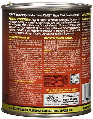 POR-15 Rust Preventive Coating, Stop Rust and Corrosion Permanently, Anti-rus...