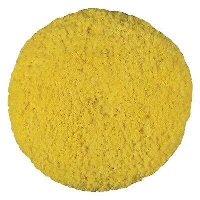 Presta Yellow Blended Wool Cutting Pad - 9” Single-Sided Hook & Loop / 1.5” T...