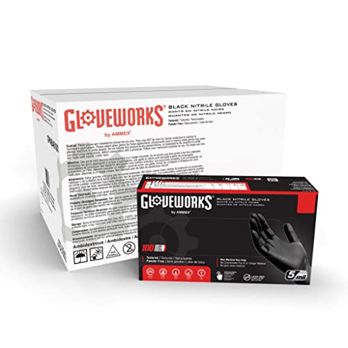GLOVEWORKS Industrial Black Nitrile Gloves