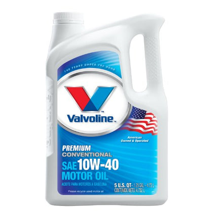 Valvoline Premium Conventional SAE 10W-40 Motor Oil - 1 Quart Bottle, (Case of 6); 797671-6PK