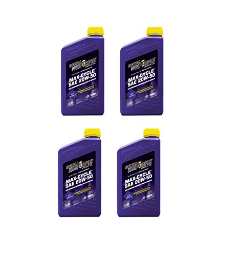 Royal Purple 01316 4 1-Quart Bottles of Max-Cycle Synthetic Motorcycle Oil 20W-50
