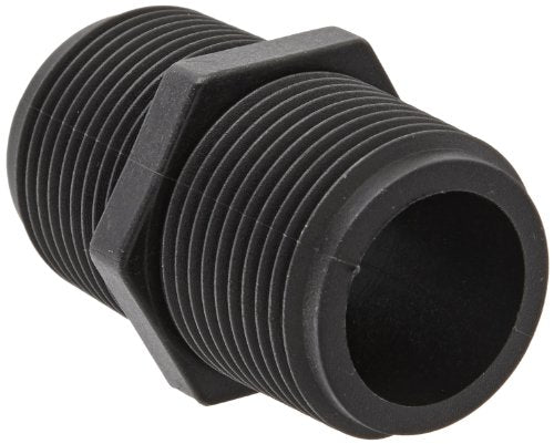 Banjo NIP075-SH Polypropylene Pipe Fitting, Short Nipple, Schedule 80, 3/4" NPT Male, 1-13/16" Length