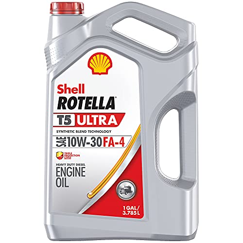 Shell Rotella 550046254-3PK T5 Ultra Synthetic Blend 10W-30 Diesel Engine Oil, FA-4 (1-Gallon, Case of 3)