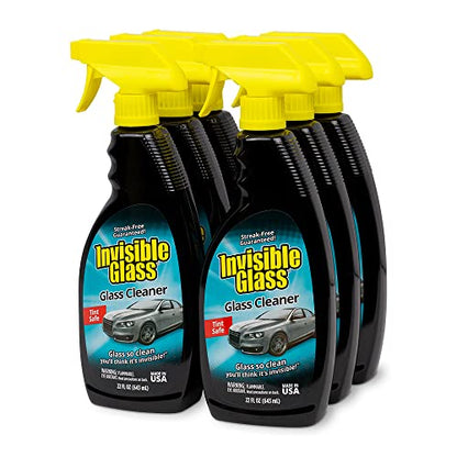 Invisible Glass Premium Glass Cleaner with Amazon Basics Thick Microfiber Cleaning Cloths