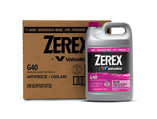 Zerex G40 Phosphate and Nitrite Free 50/50 Prediluted Ready-to-Use Antifreeze/Coolant 1 GA, Case of 6