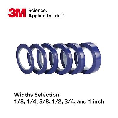 3M Vinyl Tape 471+, 1/4 in x 36 yd, Indigo, 1 Roll, Fine Line Tape for Paint ...