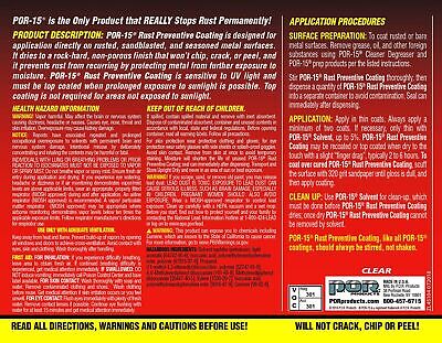 POR-15 Rust Preventive Coating, Stop Rust and Corrosion Permanently, Anti-rus...