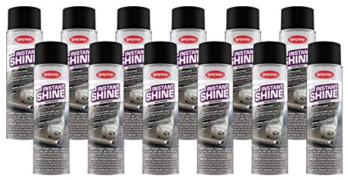 Sprayway SW936-12PK Aerosol Instant Shine Vinyl Cleaner and Protectant, 11 oz, Pack of 12 , WHITE