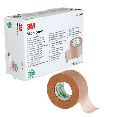 3M™ Micropore™ Surgical Tape Tan 1533-1, 1 inch x 10 yard (2,5cm x 9,1m), 12 ...