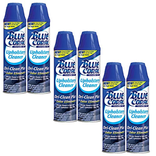 Blue Coral DC22 Upholstery Cleaner Dri-Clean Plus with Odor Eliminator, 22.8 oz. Aerosol (Pack of 6)