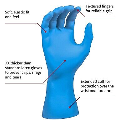 Microflex SG-375-XL Safegrip Exam Gloves, PF Latex, Textured, Extended Cuff, ...