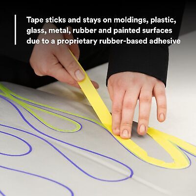 3M Automotive Refinish Masking Tape 06653, 388N, Yellow Color, Water Resistan...