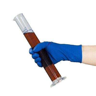 GLOVEWORKS HD Medical Blue Latex Gloves, Box of 50, 13 Mil, Size Medium, 12 I...