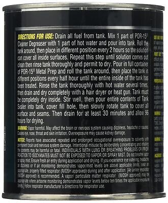 POR-15 Fuel Tank Sealer, Stops Rust, Corrosion and Leaks, Seals Pinholes and ...