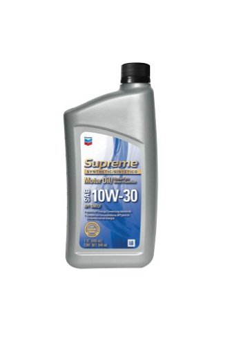 Chevron 83724-CASE SAE 10W-30 Supreme Motor Oil - 1 Quart Bottle, (Pack of 12)