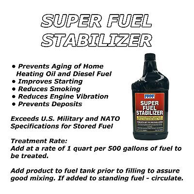 90602 SUPER FUEL STORAGE STABILIZER 32 OZ BOTTLE, TREATS 500 GALLONS OF DIESE...