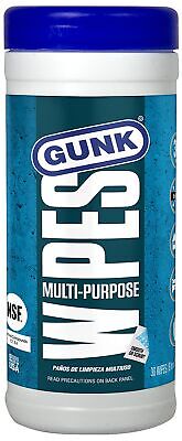 GUNK MPDW30 Multi-Purpose Degreasing Wipes 30-Count 8 x 12 inch 2-Sided Smoot...
