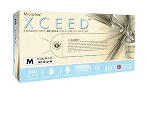 PT# XC-310-M 310-M- Xceed PF Nitrile Glove Medium 250/Bx by, Microflex Inc