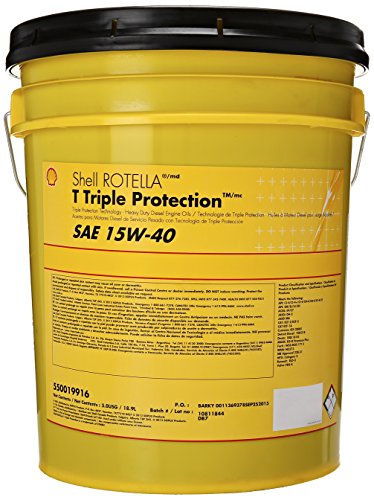 Shell Rotella 550019916 T Triple Protection 15W-40 Heavy Duty Engine Oil -1-5 Gallon Pail