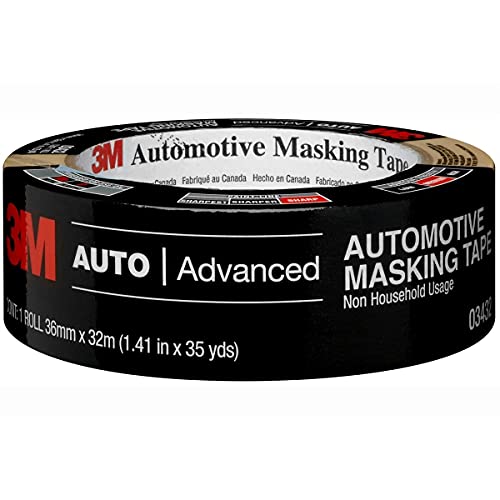 3M Automotive Refinish Masking Tape, 06654, 36 mm x 55 m, 1 Roll