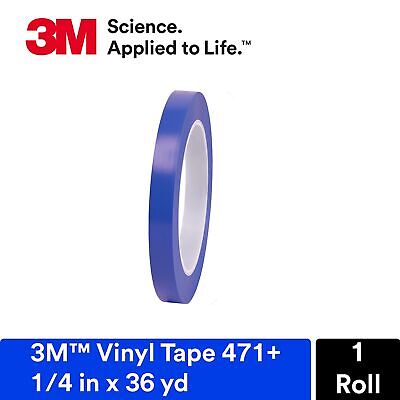 3M Vinyl Tape 471+, 1/4 in x 36 yd, Indigo, 1 Roll, Fine Line Tape for Paint ...