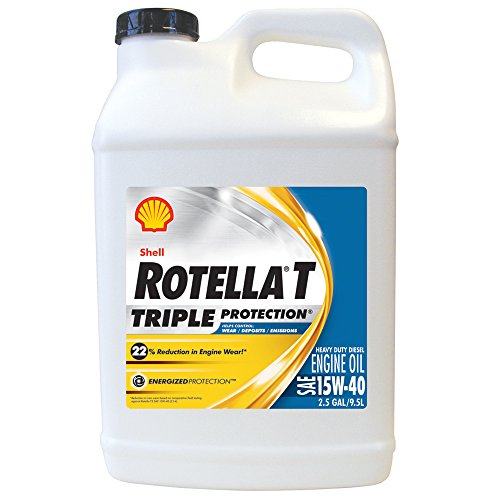 Shell Rotella 550019919 T Triple Protection 15W-40 Heavy Duty Diesel Engine Oil (CJ-4) - 2.5 Gal.