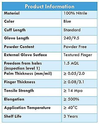 KINGFA Nitrile Medical Exam Gloves - 510(k), Powder Free, Latex Free, 4 mil T...