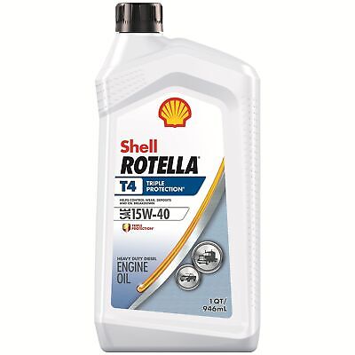 Shell Rotella T4 Triple Protection Conventional 15W-40 Diesel Engine Oil (1-Q...