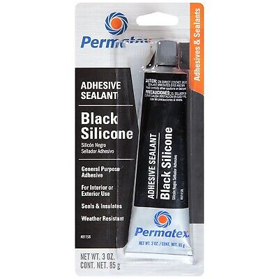 Permatex Black Silicone Adhesive Sealant (3 oz.) - 2 Pack (81158-2)